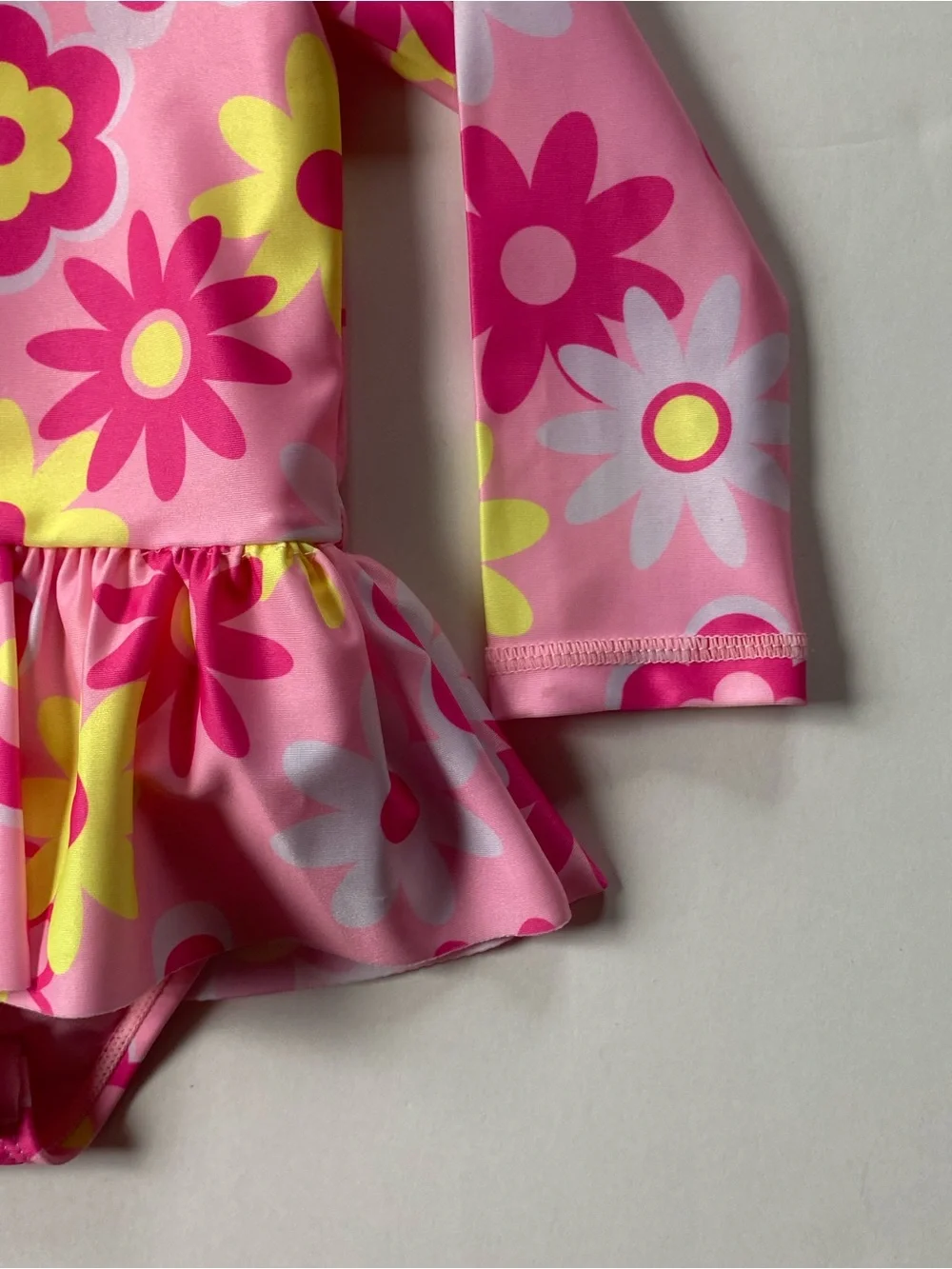 Baby Girl’s Rashguard Swimsuit Size 12 months Pink Floral One Piece Sol Borne